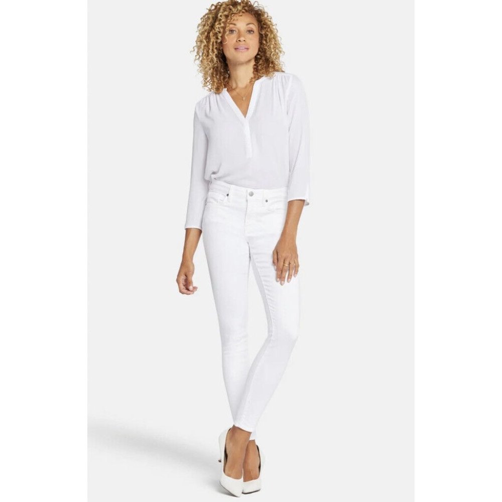 NYDJ Women’s Ami Skinny Mid Rise Fit Legging Jeans Optic White size 2